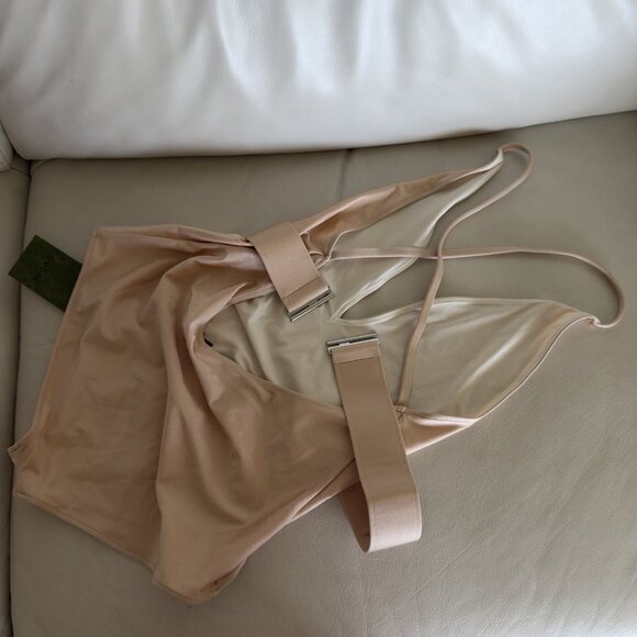 NWT GUCCI Swimsuit with Double G in Sparkling Jersey Sz M Light Pink - Picture 10 of 12